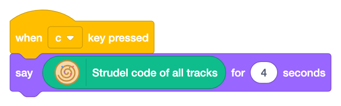 Key c says the Strudel code of all tracks