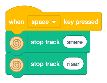 Space stops the tracks snare and riser