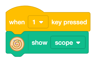 Key 1 shows scope