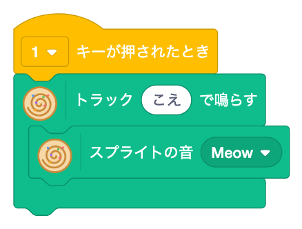 1キーで、トラック こえ の中に スプライトの音 Meow