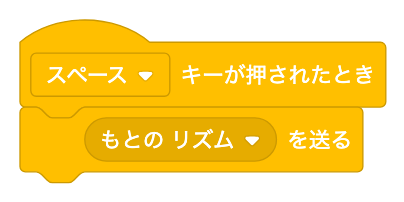 スペースキーで、もとの リズム を送る